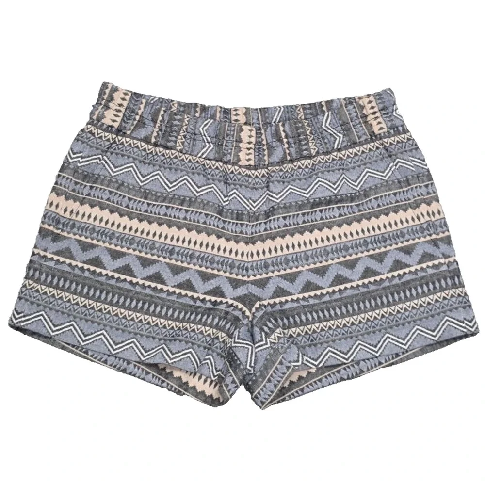 J. Crew Shorts cotton Size 2 Boho Tribal Western Pull On Summer A006017